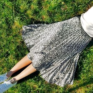 Missguided Pleated Irregular Midi Skirt